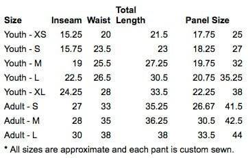 pj-sizes